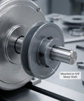 Single Groove V Belt Pulley With Three Inch Outer Diameter And Five Eighth Inch Bore Fixed Bore For V Belt Sections A AX 4L on motor shaft