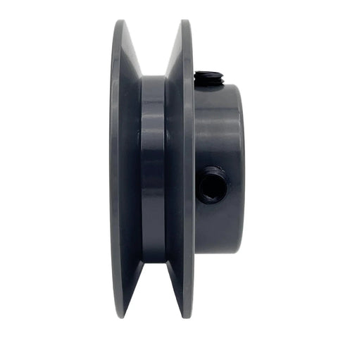 Side view of V Belt Pulley 3 Inch Outside Diameter Cast Iron Sheave With Half Inch Bore And Single Groove For V Belt Section A 3L And 4L AK3012