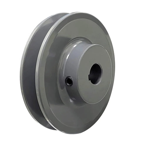 Single Groove V Belt Pulley Three Point Seven Five Inch Outside Diameter Grey Cast Iron Fixed Bore For Five Eighth Inch Shaft A Belt Section 4L Compatible