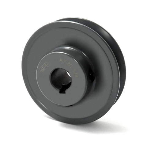 Single Groove V Belt Pulley With Three Inch Outer Diameter And Five Eighth Inch Bore Fixed Bore For V Belt Sections A AX 4L, cast iron view