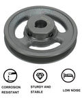 V Belt Sheave 4.75 Inch Outer Diameter Three Quarter Inch Bore Single Groove, Cast Iron, Sturdy Design, Wear Resistant