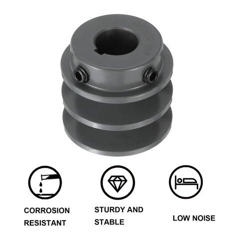 V Belt Sheave Double Groove Web Type Outer Diameter 2 Inch Bore 3/4 Inch Cast Iron Bored-To-Size, corrosion resistant, sturdy
