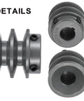 V Belt Sheave Double Groove Web Type Outer Diameter 2 Inch Bore 3/4 Inch Cast Iron Bored-To-Size Compatible With 4L Or A Belts