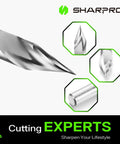 V Groove O Flute Chamfer Router Bit 30 Degree One Quarter Inch Shank CNC Carbide V Bit close-up and details