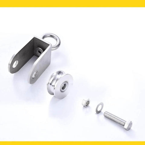 2pcs V-Groove Caster Wheel,Heavy Duty Sheaves Track Pulley,304 Stainless Steel Directional Roller,360° Rotating Ring components