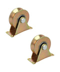 Heavy Duty 3 Inch V Groove Caster Wheels With Double Bearings For Industrial Machines And Sliding Gates Two Pack Electroplated Stainless Steel