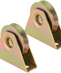 2 Pack 3.5 Inch V Type Sliding Gate Rollers With Bracket, zinc plated steel, V Groove Track Wheel for gate frame tracks