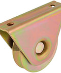 2 Pack 3.5 Inch V Type Sliding Gate Rollers With Bracket, steel roller with zinc plating, front view