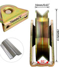 Detailed view of Heavy Duty 2 Pack 3 Inch V Groove Sliding Gate Wheels With Bracket For V Track Rail, showing dimensions.