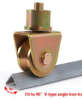 V Groove Gate Wheels 2 Inch Caster With 360 Degree Rotational Stem Heavy Duty V Track Roller For Foldable Sliding Gates