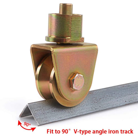 V Groove Gate Wheels 2 Inch Caster With 360 Degree Rotational Stem Heavy Duty V Track Roller For Foldable Sliding Gates