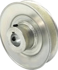 V-Groove Drive Pulley 4 Inch Outside Diameter 3/4 Inch Bore Heavy Duty Split Steel Construction with 3/16 Inch Keyway and Set Screws