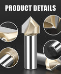 Five Piece 90 Degree V Groove Router Bit Set With One Quarter Inch Shank And Half Inch Cutter Diameter for precise milling and carving