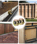 Collage of 4" Heavy Duty Sliding Gate Rollers Wheels 2 Sets V Groove Slide Wheel Solid 4" Dia 1-3/4" Width Double Bearing 3000 Lbs Capacity with Screws in use