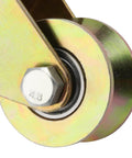 Close-up of 10 Pack 2 Inch Sliding Gate Wheel with V Groove Track Steel Rollers, highlighting steel construction and V-groove design.