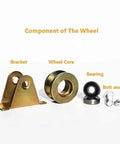 Components of Heavy Duty 2 Inch V Groove Wheel Caster With Bracket For Inverted Track And Sliding Gates, showing bracket and wheel core.