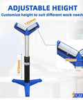 Image showing V-Head Heavy-Duty Roller for Woodworking with adjustable height 470mm, featuring 125mm and 52mm dimensions for stable alignment.
