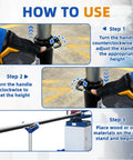 How to use the V-Head Heavy-Duty Roller for Woodworking - 1,760 Lb Load Capacity, Adjustable Height 22.83-38.19 Inches shown in steps