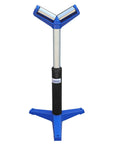 V-Head Heavy-Duty Roller for Woodworking - 1,760 Lb Load Capacity, Adjustable Height 22.83-38.19 Inches, Polished Steel Construction