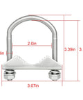 Outdoor Antenna Mast Clamp Kit With V Jaw Block And Four U Bolts Heavy Duty Galvanized Iron Hardware For Secure Pole Mount
