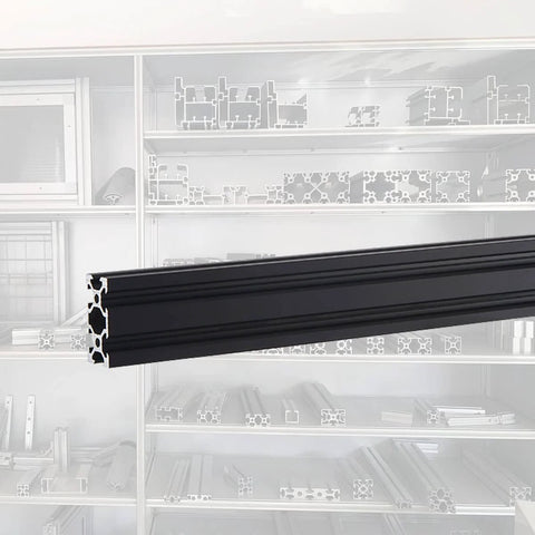Five Pack 2040 V Slot Aluminum Extrusion 48 Inch 1220mm Long Modular Framing black extrusion on shelf