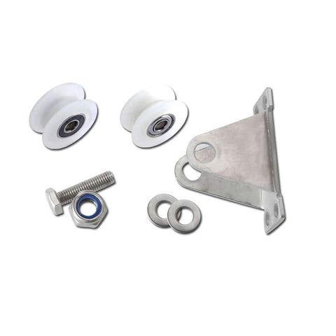 Pulley,Pulley Wheel, 2pcs Roller Track Wheel,2inch Heavy Duty Caster,304 Stainless Steel Bracket,Mute Double Bearings,for Wire Rope Rail,Sliding Door Track,Hemp Rope(V Type) with nylon wheels and steel hardware