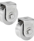 2PCS V Type Pulley Roller 304 Stainless Steel Pulley Block Duplex Bearing Super Silent Heavy Duty Grooved Wheel
