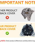 Comparison of alternator back covers; top shows non-matching cover, bottom shows Heavy Duty 160 Amp 12V V8 Alternator Replacement.