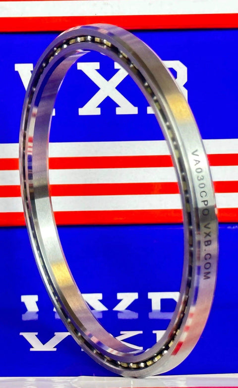 3" x 3-1/2 x 1/4" Slim Section Thin Ball Bearing VA030CP0 with chrome steel finish and brass cage.