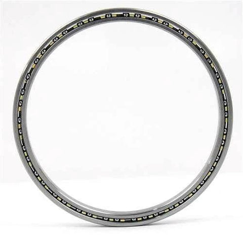 VA035XP0 Thin Section Bearing 3.5" x 4" x 0.25" inch with nylon cage, front view showing ball bearing design.