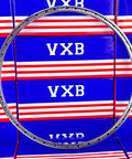 VA065CP0 Thin Section Slim Ball Bearing 6-1/2" x 7" x 1/4" inch, chrome steel with a brass cage, front view.