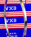 VA065CP0 Thin Section Slim Ball Bearing 6-1/2" x 7" x 1/4" inch profile view on red and white striped background.