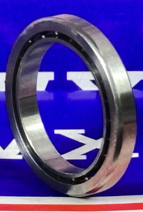 VAA10CL0 Thin Section Bearing - Slim 1" x 1.375" x 0.188" inch, chrome steel, side view showcasing slim profile.