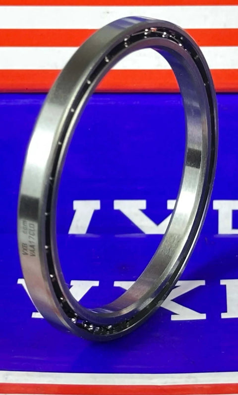 VAA17CL0 Thin Section Bearing - Slim 1.75" x 2.125" x 0.188" inch side view showing chrome steel finish.