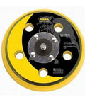 105GV 5x5H Grip Faced Vacuum Backup Pad For Dust Free Sanding On Random Orbital Sanders, heavy duty with yellow and black design