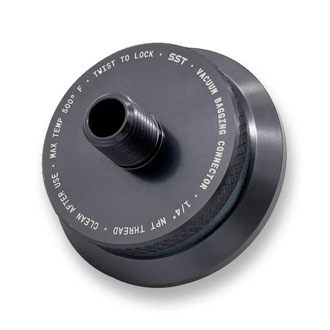 Vacuum Bagging Connector For Carbon Fiber Fiberglass And Prepreg Composite Materials With Quick Twist Lock, 6061 Aluminum