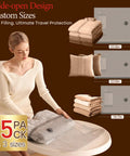 Person using Travel Vacuum Bags With Rechargeable Pump 15 Piece Kit Carry On Size Space Saving Compression Packing