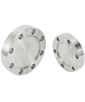 Vacuum Blind Plate SS304 316L for CF63 CF80 CF100 CF160 CF200 Flanges Blank Plug stainless steel plates side by side.