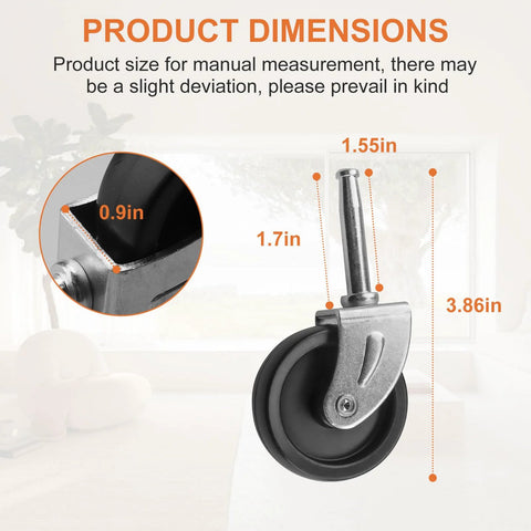 4 Pcs Wet Dry Vacuum Caster Wheels Replacement Set For Vacuum Cleaners Compatible With Dewalt Craftsman Ridgid Models