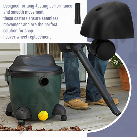 Caster Wheels And Foot Replacement Kit For Most Vacuums And A And B Cleaners Includes 2 Caster Wheels With Foot Set Replaces 8568000 8568010 8568011 8568009 Heavy Duty Casters Compatible With 90L400 86L250B And 90L550, installed on vacuum cleaner