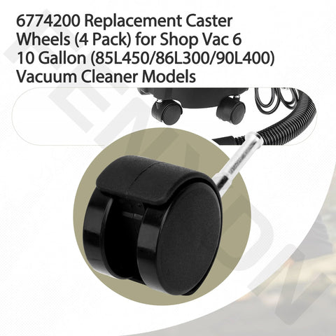 Replacement Caster Wheels Set Of 4 For Shop Vac Vacuum Cleaners 6774200 4201796 Ensures Smooth Movement on surfaces