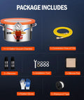 One Point Five Gallon Vacuum Chamber With Tempered Glass Lid 304 Stainless Steel Degassing Chamber package contents overview