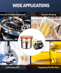 Image showing wide applications of Pro Grade 3 Gallon Vacuum Chamber Kit With 4.5 CFM One Third HP Vacuum Pump in various settings.