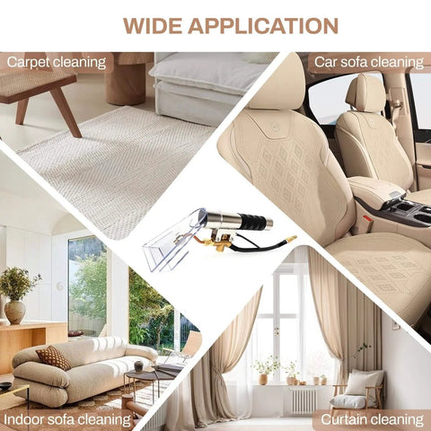 Wide application of Extractor Wand And Cleaning Head for carpet, car, sofa, and curtain cleaning with sealed spray design.
