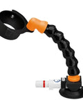 Steinel Heat Gun Stands With Vacuum Cup Arm For Strong Grip And Enhanced Stability, shown in black with flexible sections