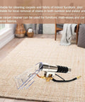 Extractor Wand And Cleaning Head For Vacuum Cleaners With Sealed Spray Design, shown on carpet for multi-surface use