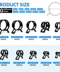 Display of 80 Pieces Vacuum Hose Clamps Assortment Kit for 6mm to 18mm Silicone Tubing, various sizes shown in black finish.