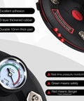 Close-up of Beefed Up Heavy Duty Vacuum Suction Cup Lifter with pressure gauge showing real-time pressure monitoring and rubber components.