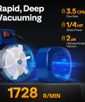 Sparkproof 110V HVAC Vacuum Pump And AC Manifold Gauge Kit with 3.5 CFM, 1/4 HP motor, and vacuum fan for R32 automotive maintenance.