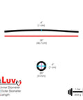 Diagram showing dimensions of Ultima Brass Vacuum Pump Handle silicone hose, 18 inch length, 0.4 inch outer diameter, 0.25 inch inner
